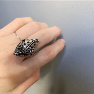 925 Sterling Silver Leaf Ring / Size 6
